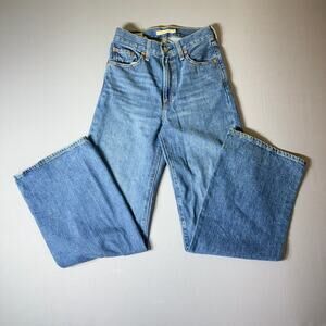 Levis Premium Ribcage Wide Leg High Rise Jeans Medium Wash Size 24
